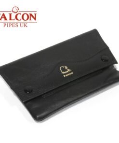 Falcon |Black Leather Handrolling Pouch | 546