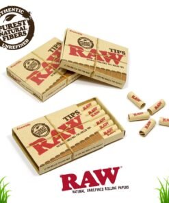 RAW | Natural Pre-Rolled Filter Tips | Bundle of 3