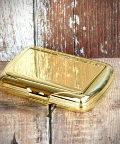 Tobacco Tin with Paper Holder – Gilt Finish