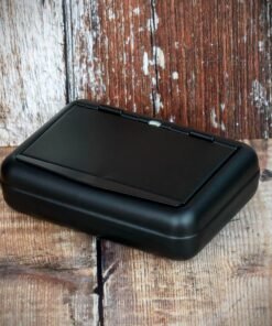 Tobacco Tin with Paper Holder – Matte Black